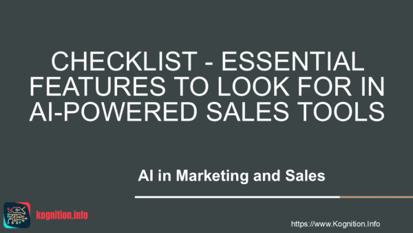 Checklist - Essential Features to Look for in AI-Powered Sales Tools