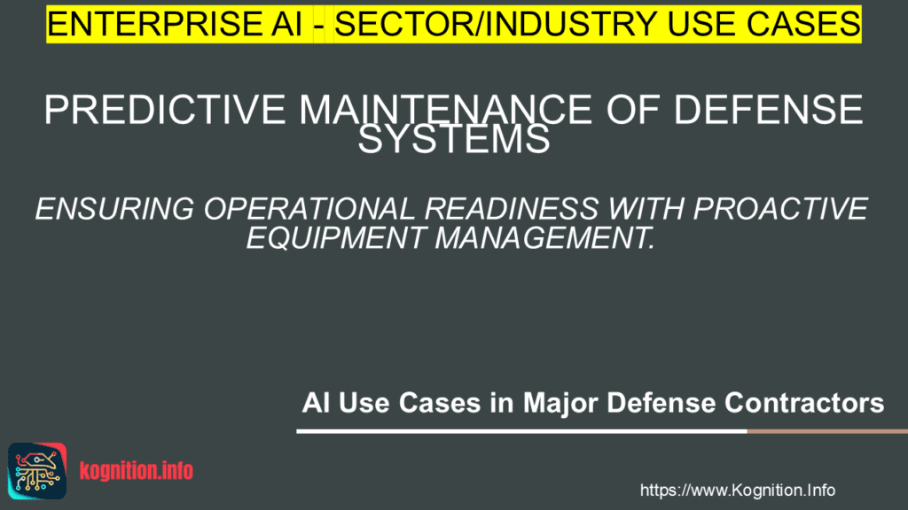 Predictive Maintenance of Defense Systems