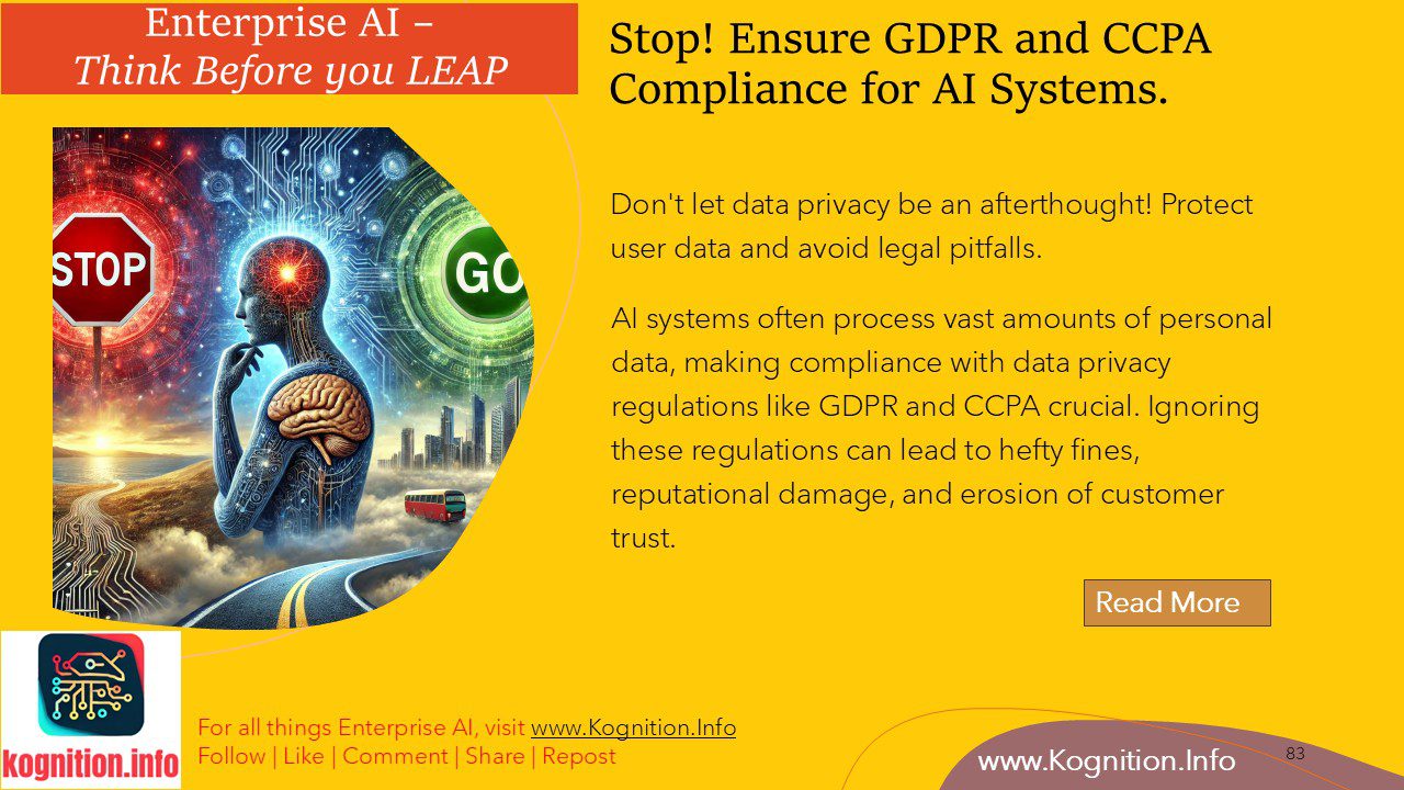 Stop! Ensure GDPR and CCPA Compliance for AI Systems.