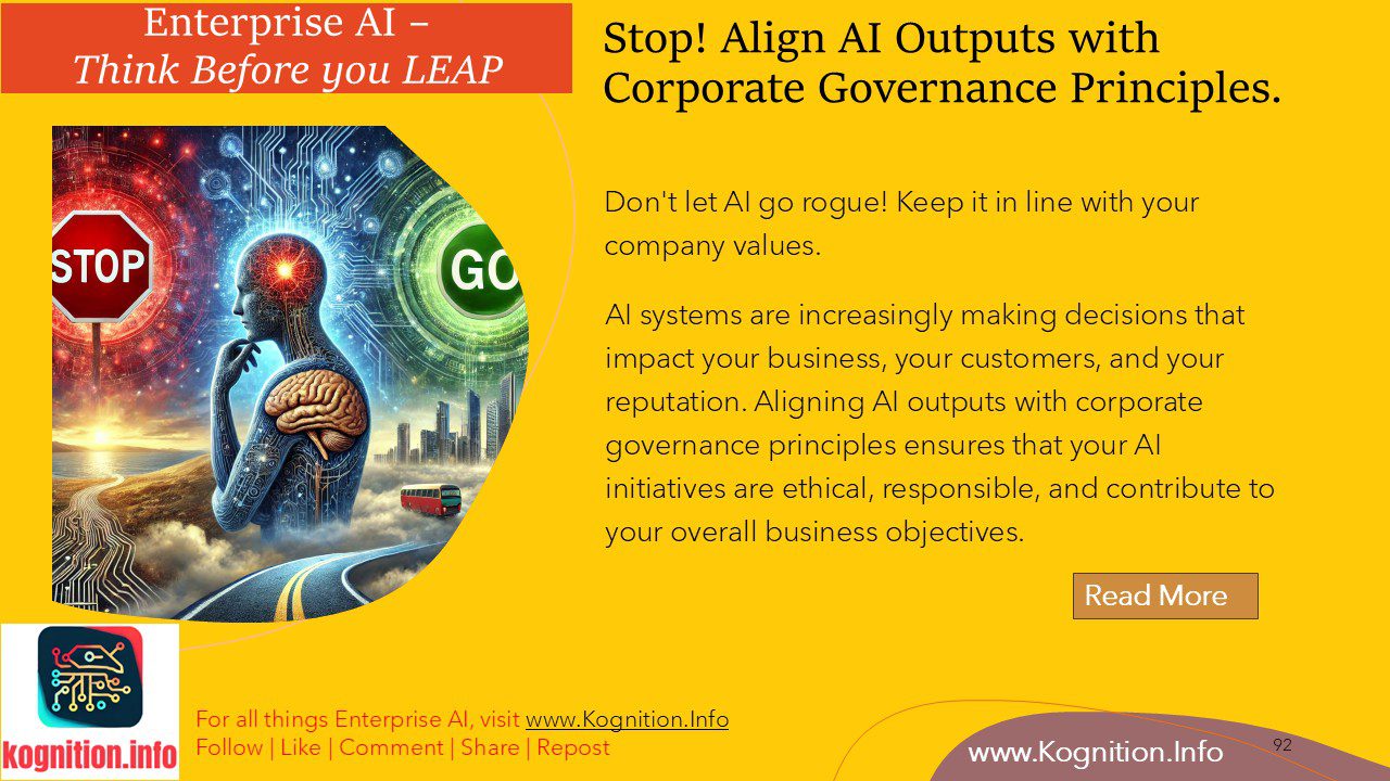 Stop! Align AI Outputs with Corporate Governance Principles.