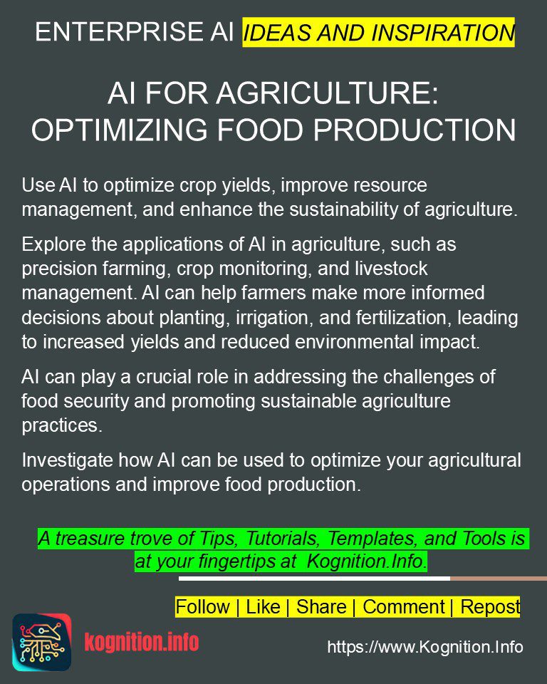 AI for Agriculture: Optimizing Food Production