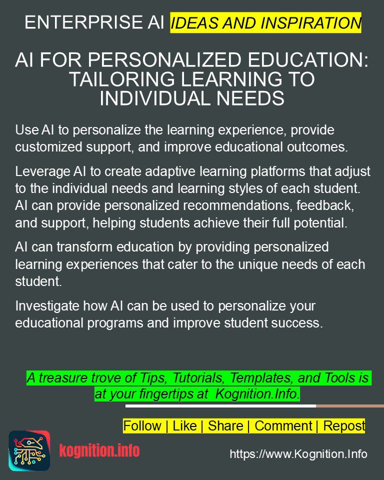 AI for Personalized Education: Tailoring Learning to Individual Needs